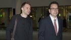 A file image of  Austrian Max Schrems (left) arriving with his lawyer Herwig Hofmann   at a  European Court of Justice (SCJ) in Luxembourg, earlier this month. Photograph: AFP 