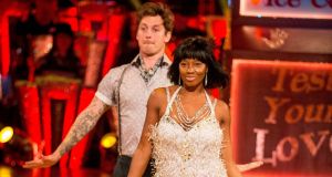 Jamelia and her dance partner Tristan MacManus during a dress rehearsal for Strictly Come Dancing. Photograph: PA 