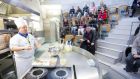 Looking to build a career in food: Culinary arts lecturer JJ Healy of the department of tourism and hospitality in Cork Institute of Technology giving a demonstration to secondary-school students at the college’s open day