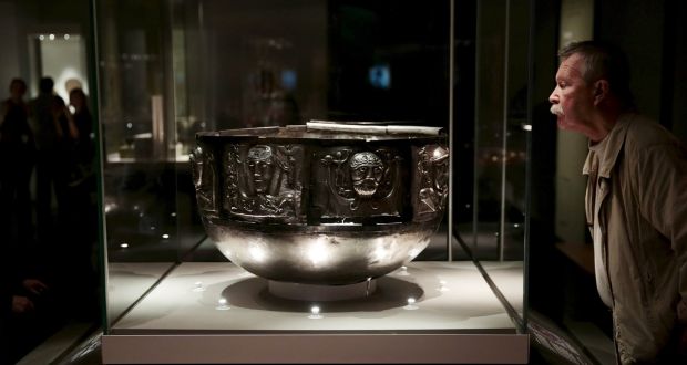 The Gundestrup cauldron displayed in the “Celts: art and identity” exhibition at the British Museum in London. Photograph: Suzanne Plunkett/Reuters