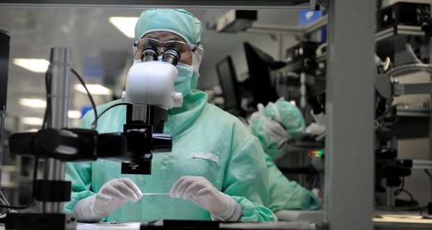 Medical device maker  Medtronic: the US industry giant moved to Ireland  in a tie-up estimated to be worth $48bn. Photograph: Munshi Ahmed/Bloomberg 