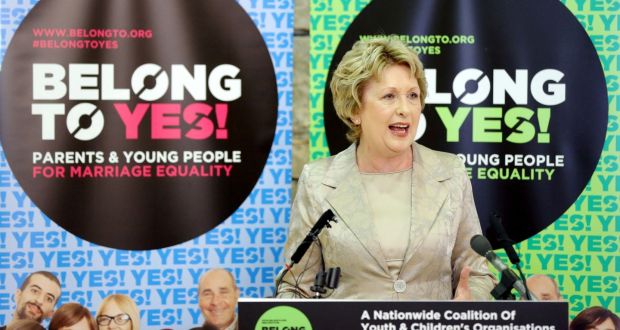 Yes Equality: Mary McAleese, the former president, whose son is gay, speaks in favour of a Yes vote; she was one of the opinion-formers whom the campaign believed voters would identify with