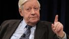 In this 2009 file photo, former German chancellor Helmut Schmidt takes part in a discussion hosted by the ECB in Frankfurt, central Germany. Photograph: AP Photo/Daniel Roland