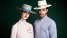 Striped wide brim cotton fedora - Giverney €160 (right) Wide brim pink and blue checked panama fedora - Zapano wide brim - € 160  Photograph: Johnny McMillan