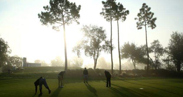 Players warm up on the practise range before the first round of the European Tour Qualifying School Final at PGA Catalunya Resort on November 14, 2015 in Girona, Spain. (Photo by Richard Heathcote/Getty Images)