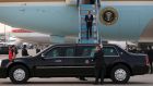 US President Barack Obama disembarks Air Force One after arriving at Antalya International Airport in Antalya, Turkey, for the G20 summit. Photograph: Okan Ozer/Reuters