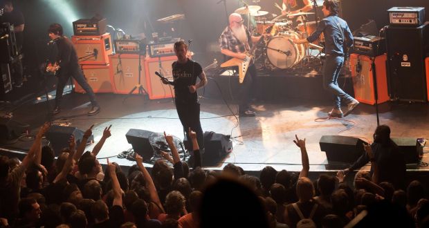 A picture taken at the Eagles of Death Metal gig at The Bataclan Theatre in Paris  a few moments before the attacks. Photograph: Marion Ruszniewski/AFP/Getty Images