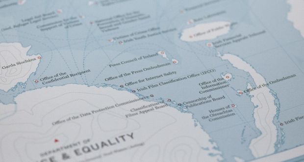 A detail from a simplified version of Zero-G’s map of the Irish State