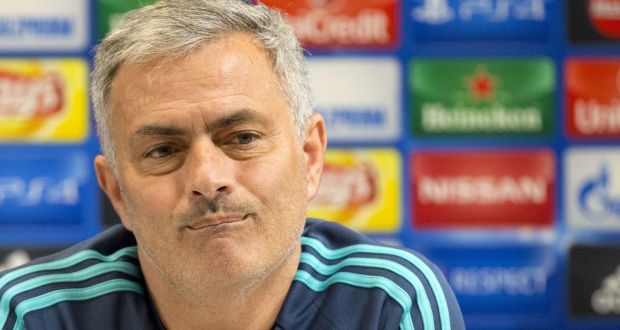 Jose Mourinho has insisted his players were happy to travel to Haifa ahead of tonight’s Champions League fixture against Maccabi Tel-Aviv. Photograph: Afp