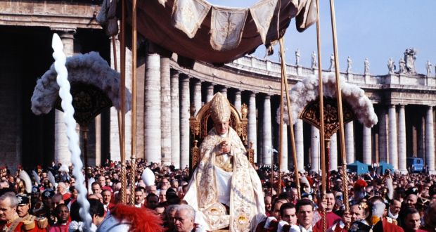 Pope John XXIII riding in procession to St Peter’s Basilica, at start of the Second Vatican Ecumenical Council. Photograph: Paul Schutzer/Time Life Pictures/Getty Images