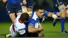 Ben Te’o is tackled by Ulster’s Paddy Jackson in a Pro12 game last month: the 28-year-old’s departure from Leinster would be offset by Robbie Henshaw’s switch from Connacht and the continued rise of Garry Ringrose. Photograph: Billy Stickland/Inpho