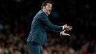 Olympiakos’s pragmatic manager Marco Silva will have his side set up to frustrate Arsenal on Wednesday night. Photograph: Afp