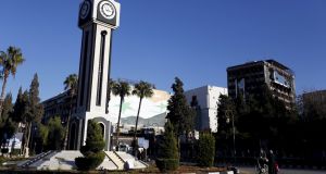 The new clock square in the old city of Homs. Photograph: Omar Sanadiki/Reuters