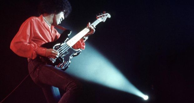 Thin Lizzy: Phil Lynott at the Hammersmith Odeon, in London, in 1976. Photograph: Erica Echenberg/Redferns