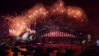 New Year’s Eve fireworks go off in Sydney Harbour, December 31st, 2015. Photograph: Mick Tsikas/EPA