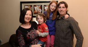 Karen and Jon Willetts, and their children, Ciara (7) and Luke (3), in Shankill, Co Dublin. Photograph: Dara Mac Dónaill
