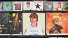 David Bowie albums in the window of Sister Ray Records in Soho, after the rock star died following an 18-month battle with cancer. Photograph: Dominic Lipinski/PA Wire