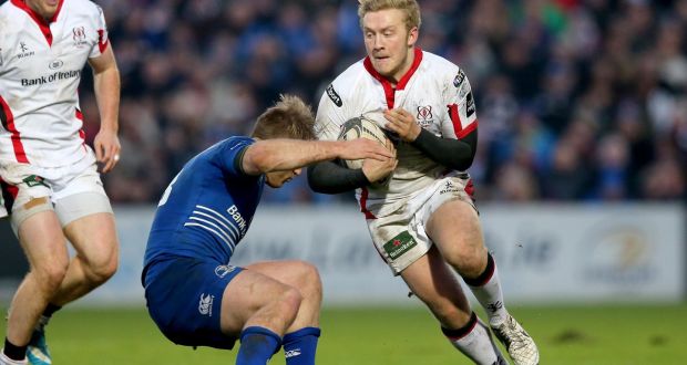 Stuart Olding (right) will return to the Ulster side after a long injury absence. Photograph: Ryan Byrne/Inpho.