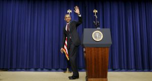 US President Barack Obama: pioneered political crowdfunding. Photograph:  REUTERS/Kevin Lamarque 