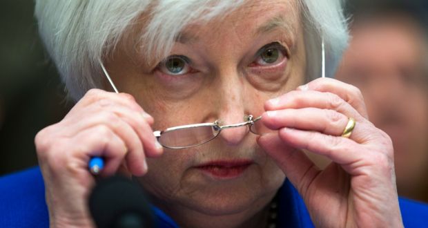 Fed chairwoman Janet Yellen:   cautious assessment and emphasis on global risks marked a contrast to the more optimistic tone in December, when she hailed the Fed’s decision to raise rates. Photograph: Jim Lo Scalzo/EPA