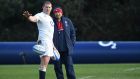 England head coach Eddie Jones (right) and captain Dylan Hartley. Photograph: PA