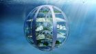 An artist’s impression of one of the predicted underwater cities. Photograph: Samsung/PA Wire