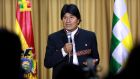 Bolivia’s president Evo Morales: faces accusations of influence-peddling involving his former partner. Photograph: EPA/ABI