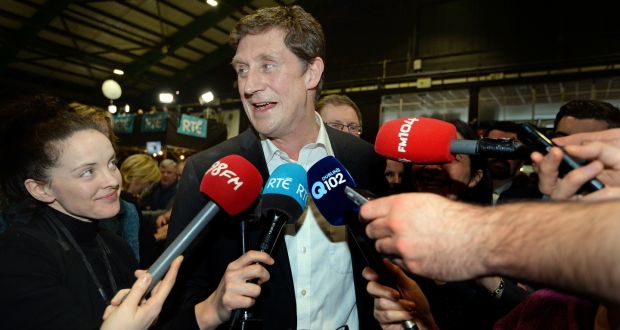 Green Party leader Eamon Ryan  at the count centre in the RDS after his election. Photograph: Eric Luke/The Irish Times