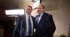 Joe Carey TD with Pat Breen TD at the Co Clare General Election count in the Falls Hotel, Ennistymon. Photograph: Eamon Ward