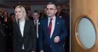 The Mayo count centre at the  Royal Theatre, Castlebar, where  Lisa Chambers and Dara Calleary, both  Fianna Fáil, arrive  for  the count. Photograph: Michael Mc Laughlin