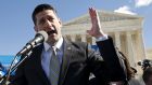 US Speaker of the House Paul Ryan  outside the US Supreme Court  in Washington DC. File photograph: Kevin Lamarque/Reuters 
