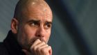 Bayern Munich head coach Pep Guardiola: “We are playing against one of the best teams in Europe.”  Photograph: Christof Stache/AFP/Getty