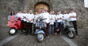 Chefs Paul Flynn and Louise Clarke (front, centre) getting set for the West Waterford Festival of Food