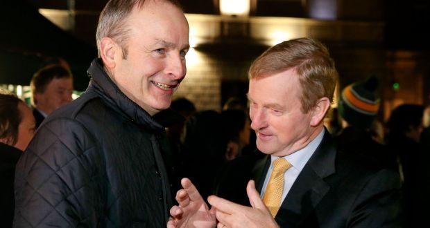 Acting Taoiseach Enda Kenny and Fianna Fáil leader Micheál Martin.  Photograph Maxpix
