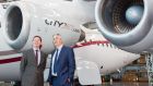 Minister for Transport Paschal Donohoe  with CityJet executive chairman Pat Byrne. Photograph: Naoise Culhane