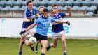 Dublin’s Chris Sallier scores a goal against Laois in the Under-21 Leinster football championship semi-final in March. Photograph: Gary Carr/Inpho