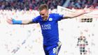 Jamie Vardy scored twice as Leicester City moved closer to the title with a 2-0 win at Sunderland. Photograph: Getty