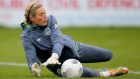 Republic of Ireland  goalkeeper Emma Byrne saved an early penalty against Spain but Ireland still lost 3-0. 