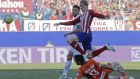 Atletico Madrid’s Fernando Torres scores in their La Liga win over Granada. Photo: EPA