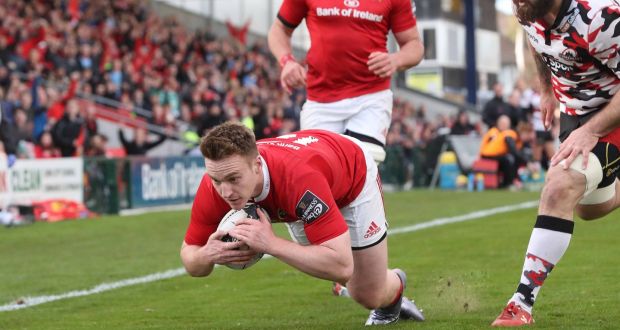 Rory Scannell: one of the young playes who has come to the fore with Munster during a tough campaign for the province. Photograph: Billy Stickland/Inpho
