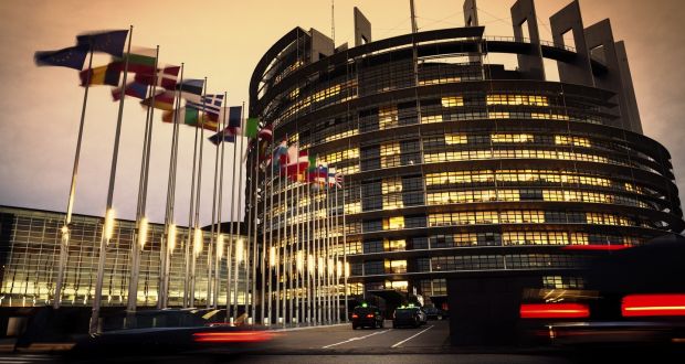 European Parliament building in  Strasbourg, France: The report commissioned by the parliament’s Green group argues that certain US states “behave like tax havens” by not obliging financial institutions to provide information on the beneficial owners behind firms, allowing for the creation of shell companies. Photograph: Getty 