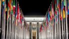 The European headquarters of the United Nations in Geneva, Switzerland, where Frances Fitzgerald is speaking on Wednesday. Photograph: Martial Trezzini/EPA