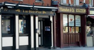 O’Hanrahan Solicitors is immediately next door to The Ref Pub on Ballybough Road, where the six men’s night of drama had begun. Photograph: Cyril Byrne