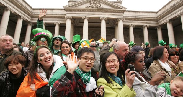 Crowds at the St Patrick’s Festival Parade in Dublin. A delegation of 15 companies will visit Beijing, Shanghai, Shenzhen and Hong Kong as part of a sales mission to tap China’s rapidly expanding outbound tourism market. Photograph: Alan Betson