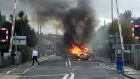 A Vauxhall Zafira on fire in south west London. File photograph: Laura Kerr/PA