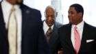 Bill Cosby arriving at the Montgomery County courthouse for a preliminary hearing related to assault charges, in Norristown, Pennsylvania on Tuesday. He  said “thank you” to the judge after she announced her decision. Photograph: Dominick Reuter/Getty Images