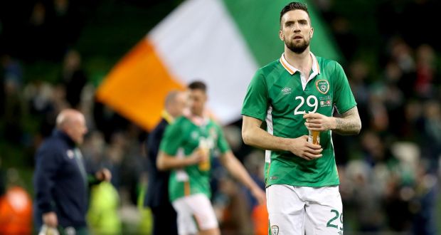 Shane Duffy at the Aviva Stadium after  the  friendly against  Switzerland in March. Photograph: Ryan Byrne/Inpho