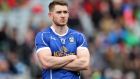 Cavan’s David Givney dejected after the Division Two final defeat to Tyrone. He touched the ball just seven time in the game. Photograph: Ryan Byrne/Inpho