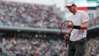  Andy Murray composes himself during the men’s final match against Serbia’s Novak Djokovic at the Roland Garros 2016 French Tennis Open in Paris on Saturday. Photograph: Thomas Samson/AFP/Getty Images