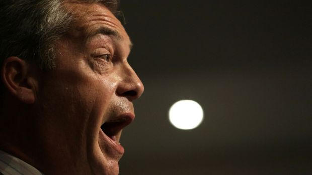 UK Independence Party (Ukip) party leader Nigel Farage: “We had Ukip people who, coming back from the pub, after one too many, said stupid or at times abusive or abrasive things.” Photograph: Daniel Leal-Olivas/AFP/Getty Images